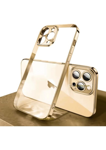 iPhone 14 Pro Uyumlu Kılıf Kamera Lens Koruyuculu Sararmaz Şeffaf Toz Geçirmez Hoparlör Tasarımı Elektrolizle Darbeye Dayanıklı Çizilmez Ince