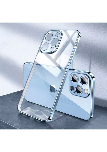 iPhone 12 Uyumlu Kılıf Kamera Lens Koruyuculu Sararmaz Şeffaf Toz Geçirmez Hoparlör Tasarımı Elektrolizle Darbeye Dayanıklı Çizilmez Ince