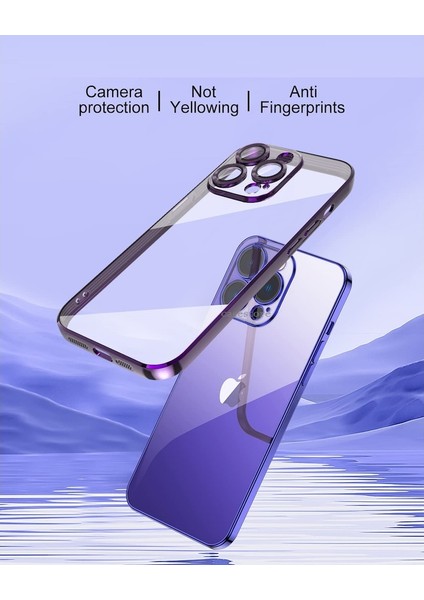 iPhone 12 Uyumlu Kılıf Kamera Lens Koruyuculu Sararmaz Şeffaf Toz Geçirmez Hoparlör Tasarımı Elektrolizle Darbeye Dayanıklı Çizilmez Ince indirimleri
