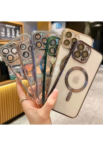 iPhone 12 Pro Max Kılıf Kamera Lens Korumalı Yeni Seri Üst Model Görünüm Manyetik Magsafe Kılıf