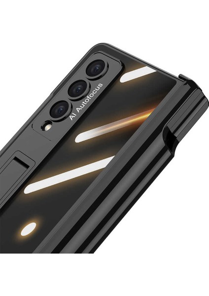 Samsung Galaxy Z Fold 4 Kılıf Kıpta Standlı Kalem Bölmeli Kalem Çıkmaz Gümüş fırsatları