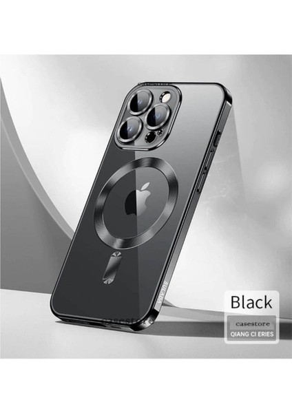 iPhone 12 Pro Uyumlu Kılıf Kamera Lens Üstü Korumalı Manyetik Magsafe Derin Mor Şarj Case