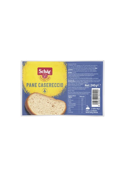 Glutensiz Ev Ekmeği Pane Casereccıo 240 G ( 3 Adet )