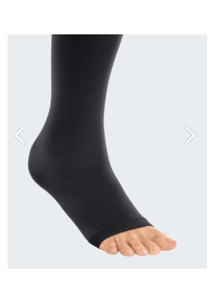 Duomed Ccl2 Diz Üstü Açık Burun Siyah Renk Varis Çorabı