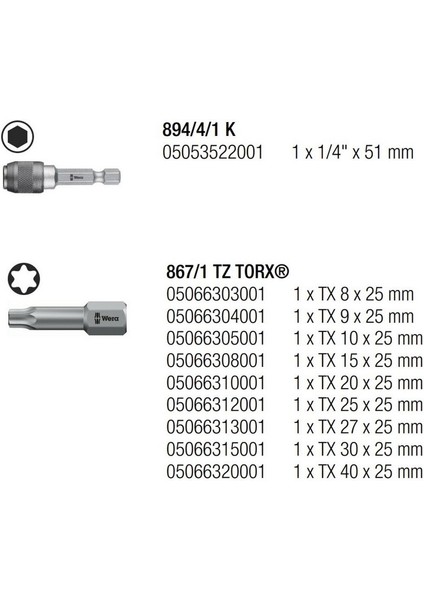 Bit-Check 10 Torx Universal 1 Bits Seti 05056164001