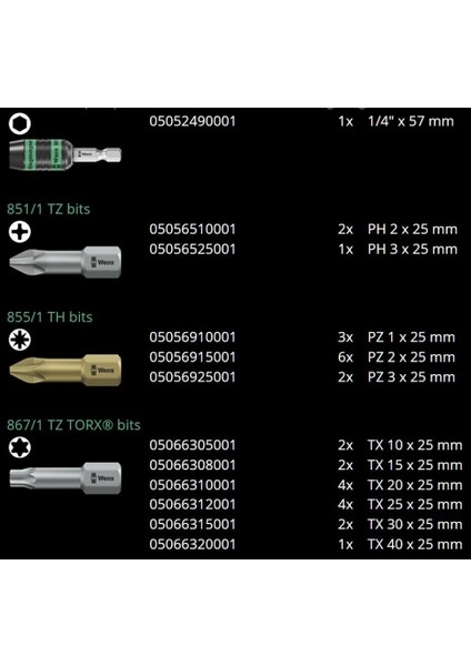 Bit-Check 30 Ahşap 1 Bits Seti 05057433001