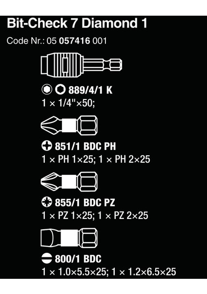 Bit-Check 7 Diamond 1 Bitorsion Bits Seti 05057416001