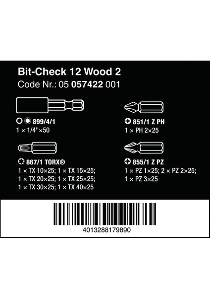 Bit-Check 12 Metal 2 Bits Seti 05057424001