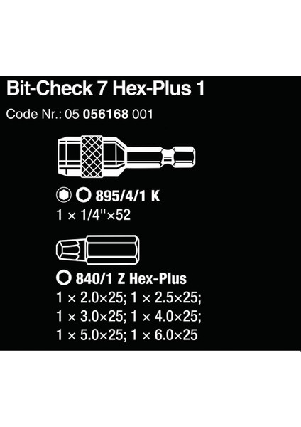 Bits Seti Hexplus Bit-Check 7 Universal 1 05056168001