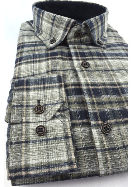 2022-110 Klasik Kışlık Gömlek /yeşil/s fiyatları