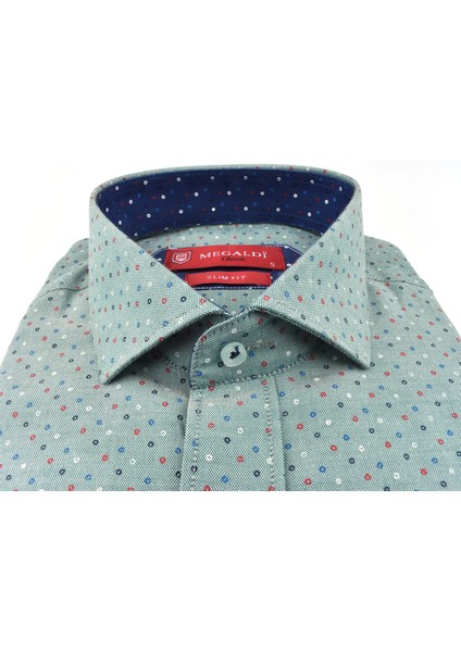 MG100 Megaldi Slim Fit Gömlek/açık Yeşil/s fırsatları