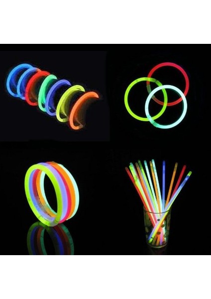 100 Adet Glow Stick Fosforlu Çubuk Işıklı Bileklik Ilginç Ürün