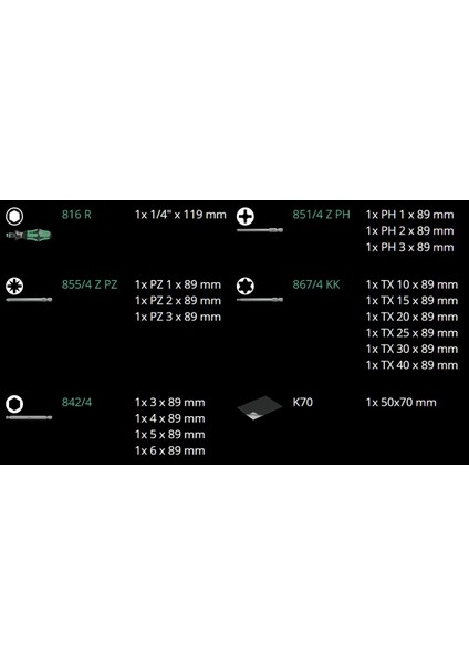 Kraftform Kompakt 60 Tornavida Bits Seti 05059294001