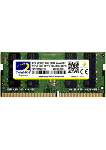 4 GB Ddr4 2666 Twınmos 1.2V CL19 MDD44GB2666N Nb