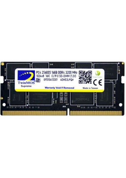 16 GB Ddr4 3200 Twınmos 1.2V MDD416GB3200N Nb