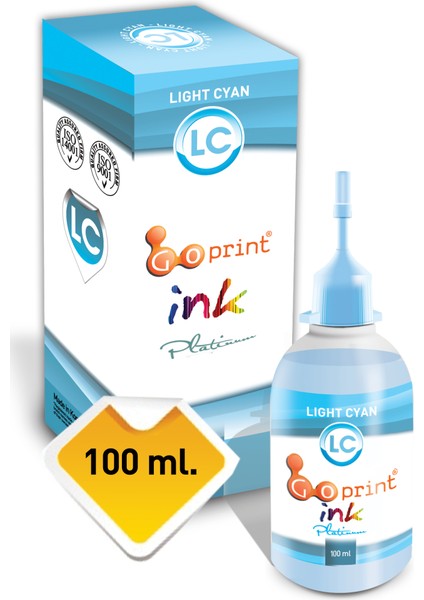 Epson T6735 Uyumlu Light Cyan Uv (Solmayan) Goprint Yazıcı Mürekkebi 100ML