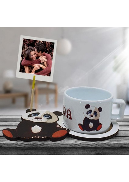 Sevimli Panda 3D Figürlü Kupa Bardak (Fotoğraf Hediyeli)