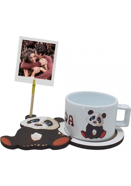 Sevimli Panda 3D Figürlü Kupa Bardak (Fotoğraf Hediyeli)