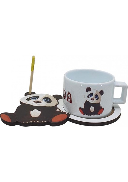 Sevimli Panda 3D Figürlü Kupa Bardak (Fotoğraf Hediyeli)