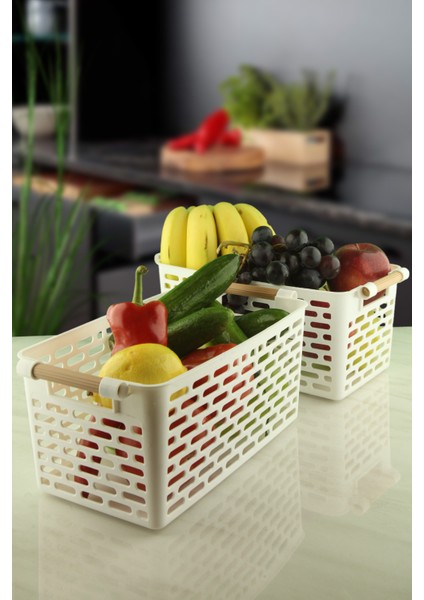 2 Adet Buzdolabı Sepeti Dolap Içi Düzenleyici Sepet Organizer Banyo Mutfak Düzenleyici Beyaz fırsatları