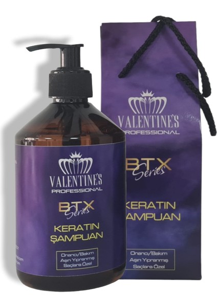 Valentines Professional Keratin Botox Onarıcı Bakım Şampuan Yıpranmış Yoğun İşlem Görmüş Saçlara Özel