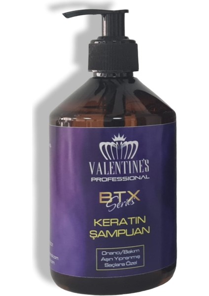 Valentines Professional Keratin Botox Onarıcı Bakım Şampuan Yıpranmış Yoğun İşlem Görmüş Saçlara Özel