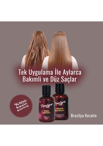 Brezilya Keratin Bakım Seti Aylarca Işıldayan Düz ve Bakımlı Saçlar Mucizevi Premium Keratin ve Keratin Şampuan