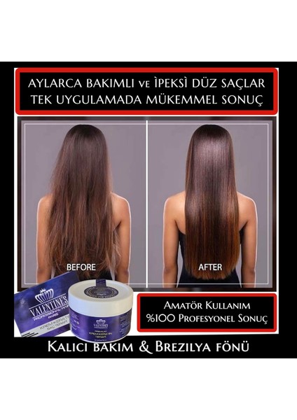 Valentines Professional Keratin Terapi Kurtarıcı Bakım ve Brezilya Fönü / Tek Uygulama ile Aylarca Kalıcı Düz ve Bakımlı Saçlar fiyatları