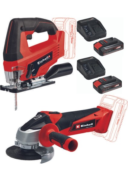 Tc-Js 18 Li Dekupaj Tc-Ag 18/115 Avuç Taşlama 2X2.5AH Akülü Set