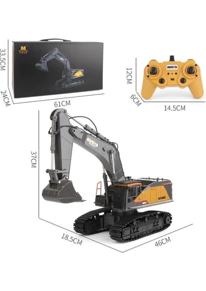 Huına 1/14 Yüksek Kalite 22 Kanal Rc Model Metal Kepçeli Ekskavatör Kazıcı Uzaktan Kumandali Çok Fonksiyonlu Iş Makinası - 2.4g Sesli & Işıklı - 1592 - (2022 Model)