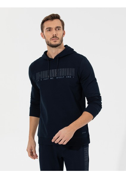 Pierre Cardin Erkek Lacivert Standart Fit Sweatshirt 50261567-VR033