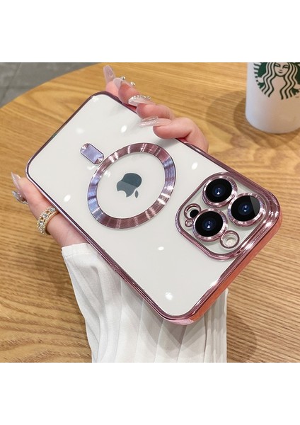 Apple iPhone 11 Pro Uyumlu Kılıf Kamera Lens Üstü Korumalı Manyetik Magsafe Derin Mor Şarj Case