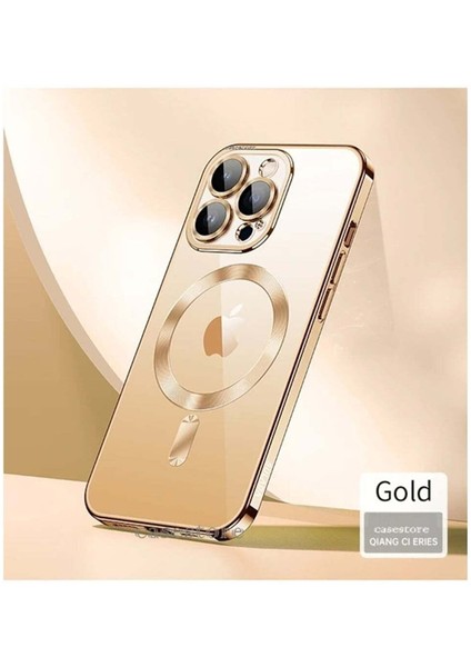 Apple iPhone 12 Pro Uyumlu Kılıf Kamera Lens Üstü Korumalı Manyetik Magsafe Derin Mor Şarj Case