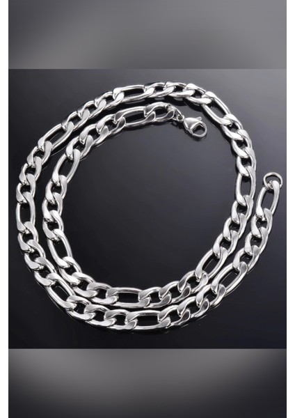 Figaro Model Zincir Paslanmaz Çelik Kolye Gümüş Renk - 6mm modelleri