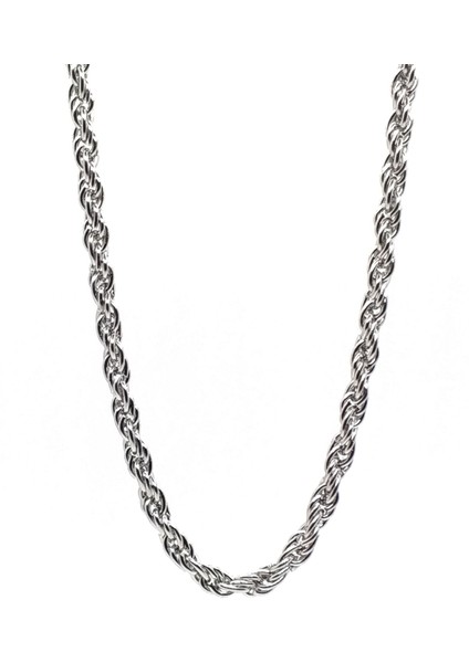 Burgu Halat Model Zincir Paslanmaz Çelik Kolye Gümüş Renk - 3mm fiyatları