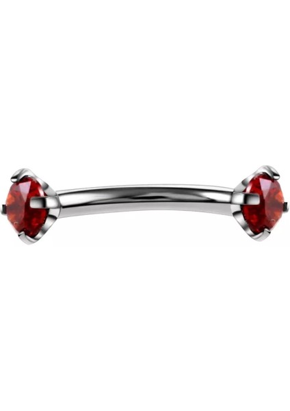 Cerrahi Çelik Zirkon Taşlı Muz Piercing - 16G
