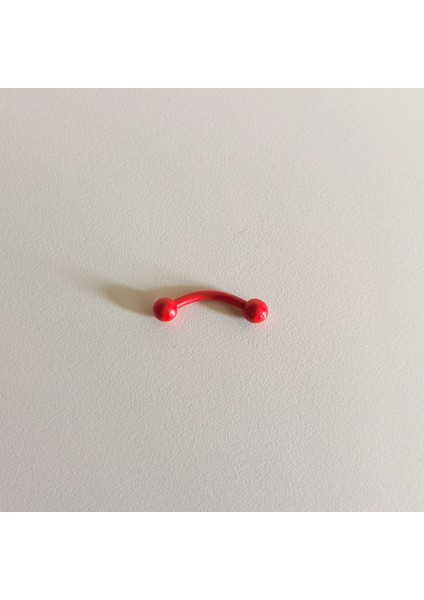 Cerrahi Çelik Kırmızı Rook , Snog , Dil , Kaş Muz Piercing- Bar uzunluğu 6mm-1 adet fiyatları
