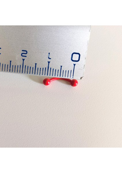 Cerrahi Çelik Kırmızı Rook , Snog , Dil , Kaş Muz Piercing- Bar uzunluğu 6mm-1 adet modelleri