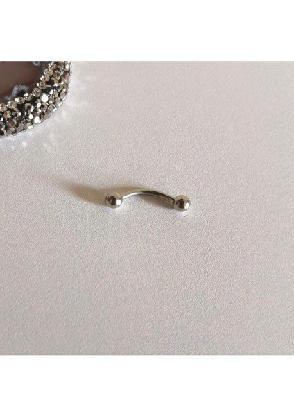 Cerrahi Çelik Rook , Snog , Dil , Kaş Muz Piercing- Bar UZunluğu 8mm-1 adet