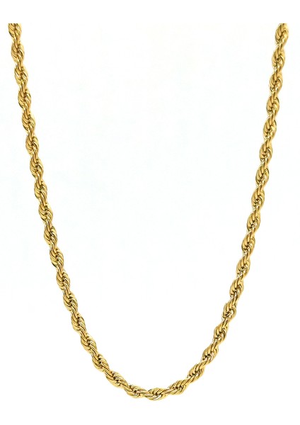 Burgu Halat Model Zincir Paslanmaz Çelik Kolye Altın Renk - 2mm fiyatları