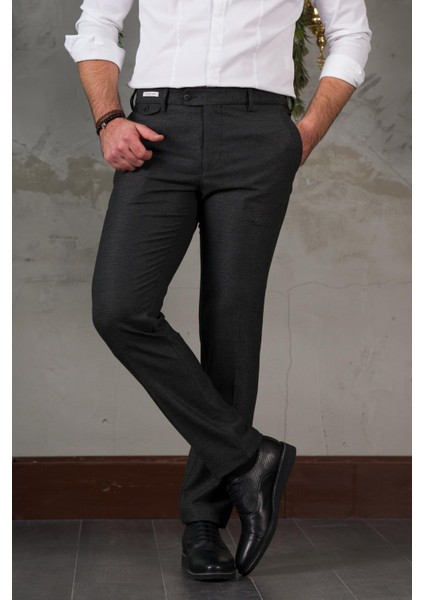 Regular Fit Yan Cep Boru Paça Erkek Kumaş Pantolon