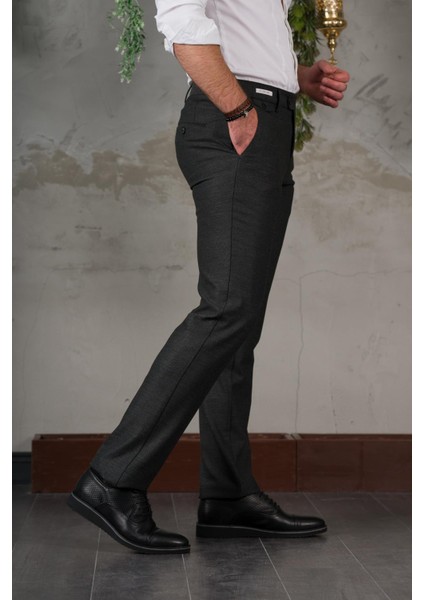 Regular Fit Yan Cep Boru Paça Erkek Kumaş Pantolon