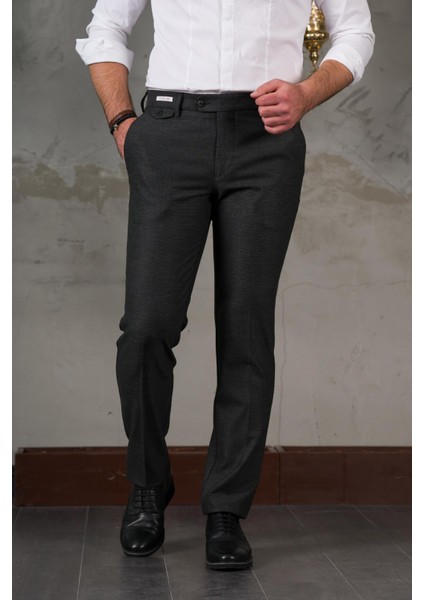 Regular Fit Yan Cep Boru Paça Erkek Kumaş Pantolon