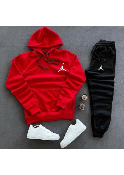 Unisex Jordan Baskılı Sweatshirt-Eşofman Altı 2'li Set