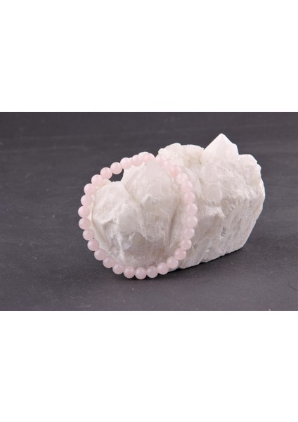 Pembe Kuvars Doğal Taş Bileklik 6 mm fırsatları