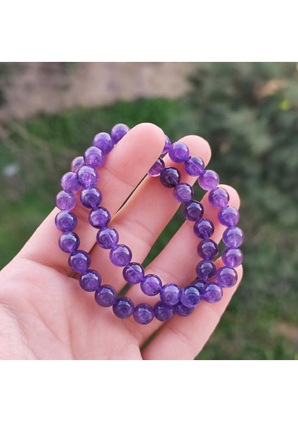 Ametist Doğal Taş Bileklik 8 MM17