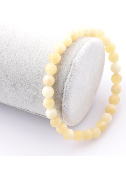 Sertifikalı Kalsit Doğal Taş Bileklik 6 MM23