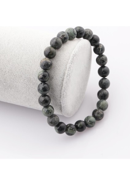 Sertifikalı Gri Jasper Doğal Taş Bileklik - 8 MM22