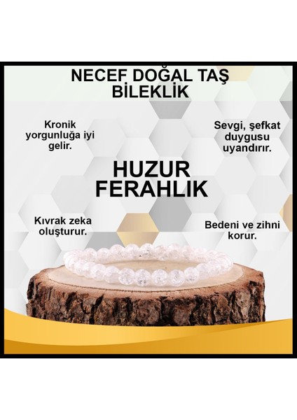 Sertifikalı Necef Doğal Taş Bileklik 8 MM19