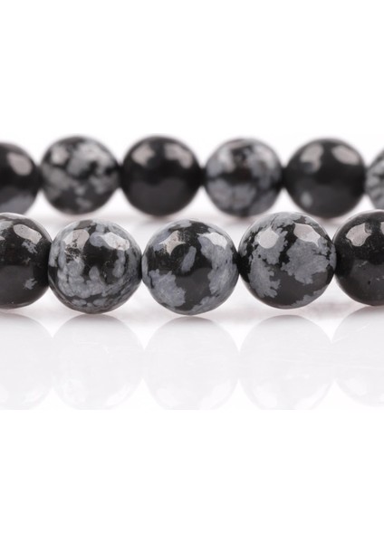 Sertifikalı Karlı Obsidyen Doğal Taş Bileklik - 8 MM21 fiyatları